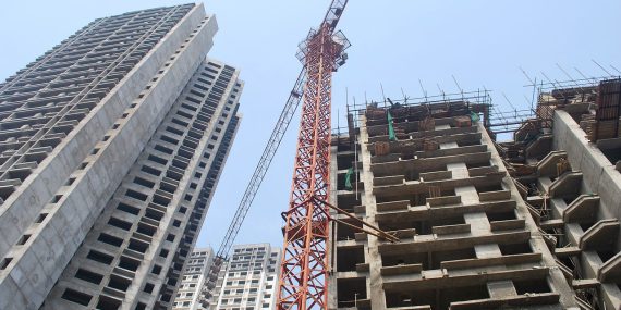 crane, buildings, construction
