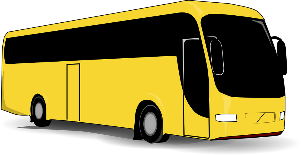 bus, yellow, black