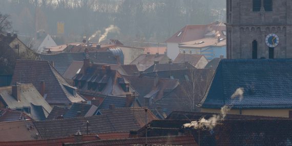 village, roofs, chimney