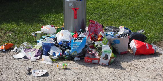 garbage can, garbage, environmental pollution