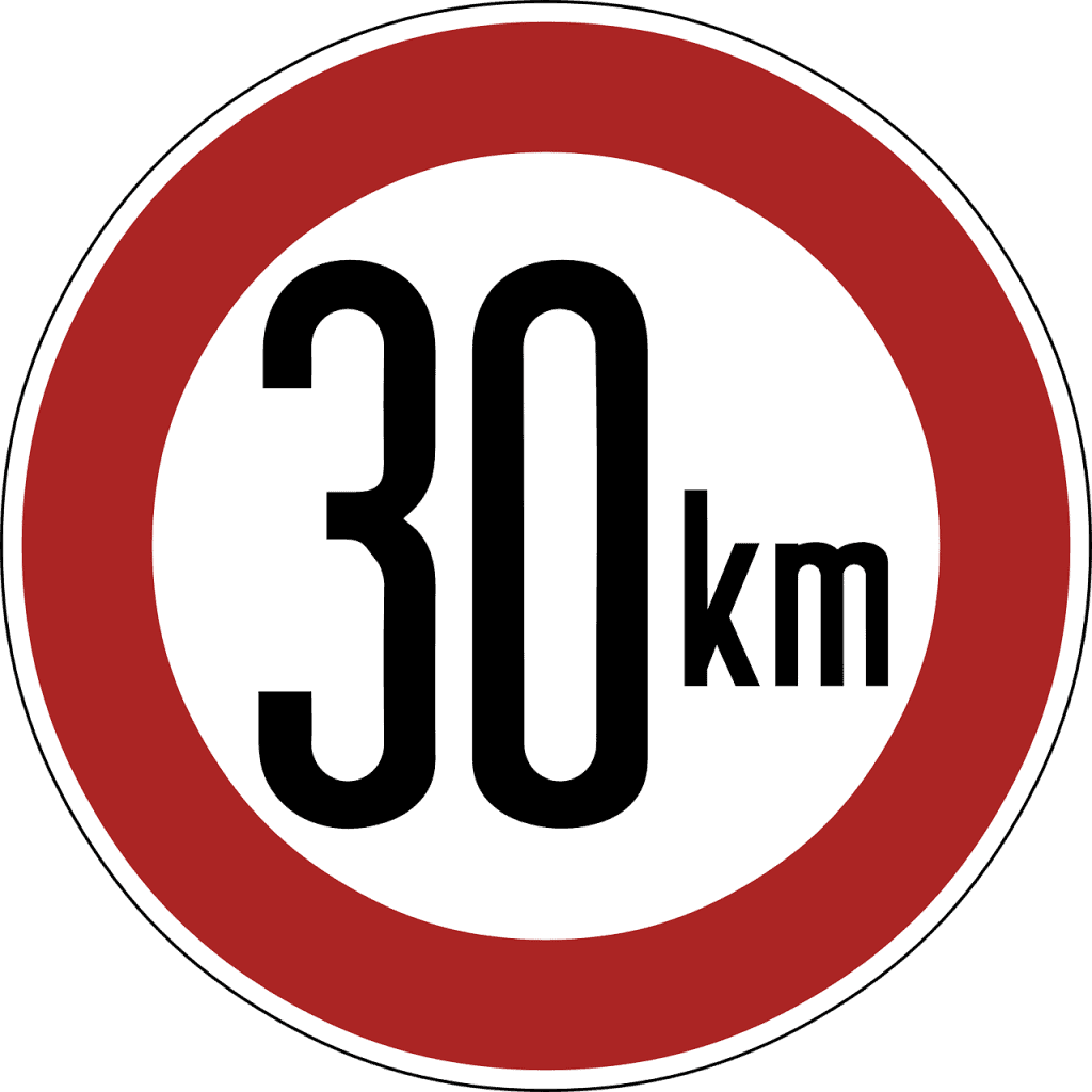 speed limit, sign, 30 km