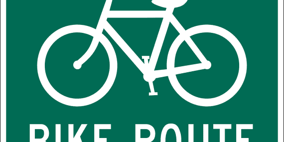 bike, route, sign