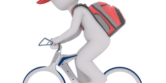 courier, backpack, bicycle