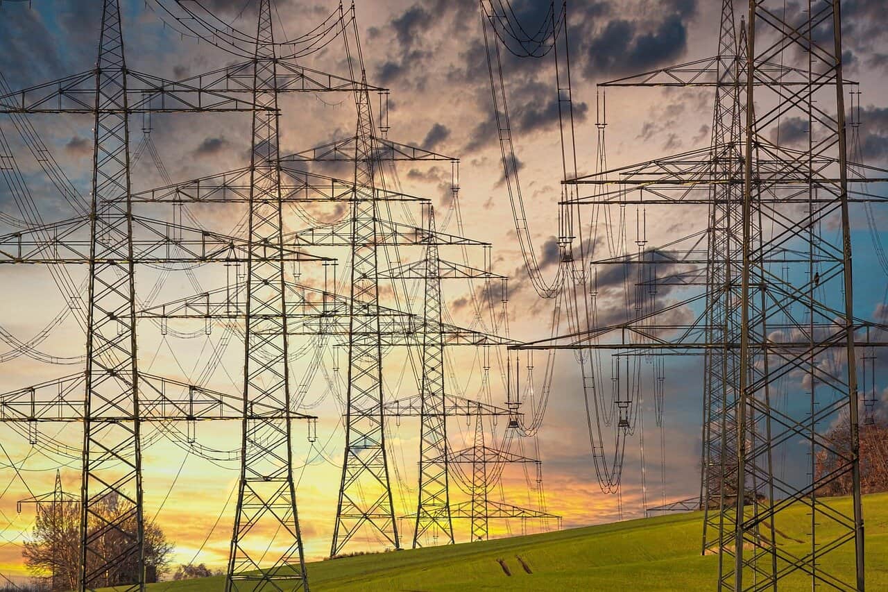 electricity, electricity pylons, power lines, nature, high voltage pylons, high voltage, high voltage line, electric cable, industry, energy, technology, electrics, sunset, multicoloured, clouds, power line, orange, yellow, blue, electricity, electricity, electricity, electricity, electricity, energy, energy, energy, energy