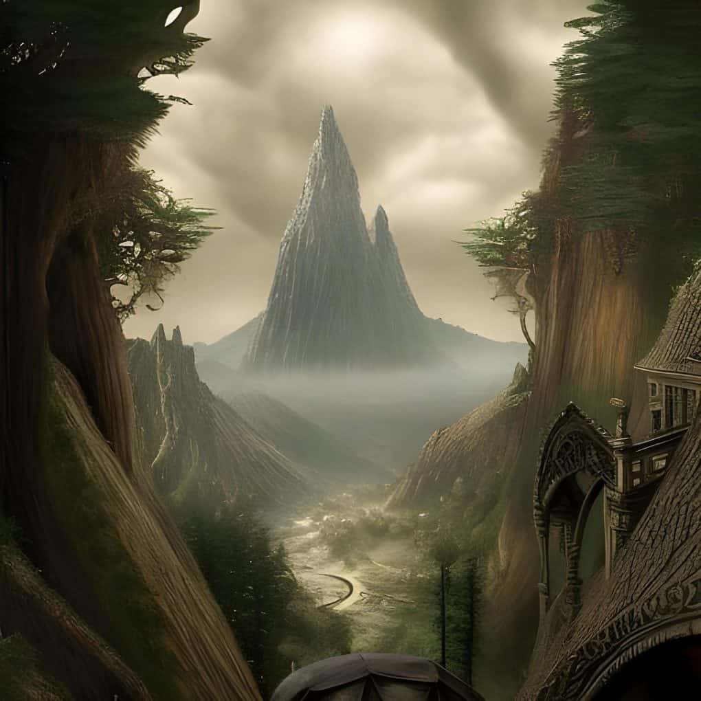 rivendell, landscape, mountain, lotr, tolkien, fantasy, peak, the lord of the rings, path, road, nature, fog, rivendell, rivendell, rivendell, rivendell, rivendell, lotr, lotr