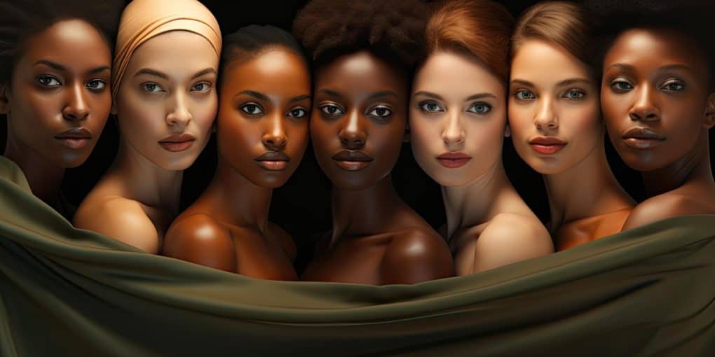 interracial, portrait, african, women, inclusion, community, togetherness, family, european, europe, international, world, ai generated