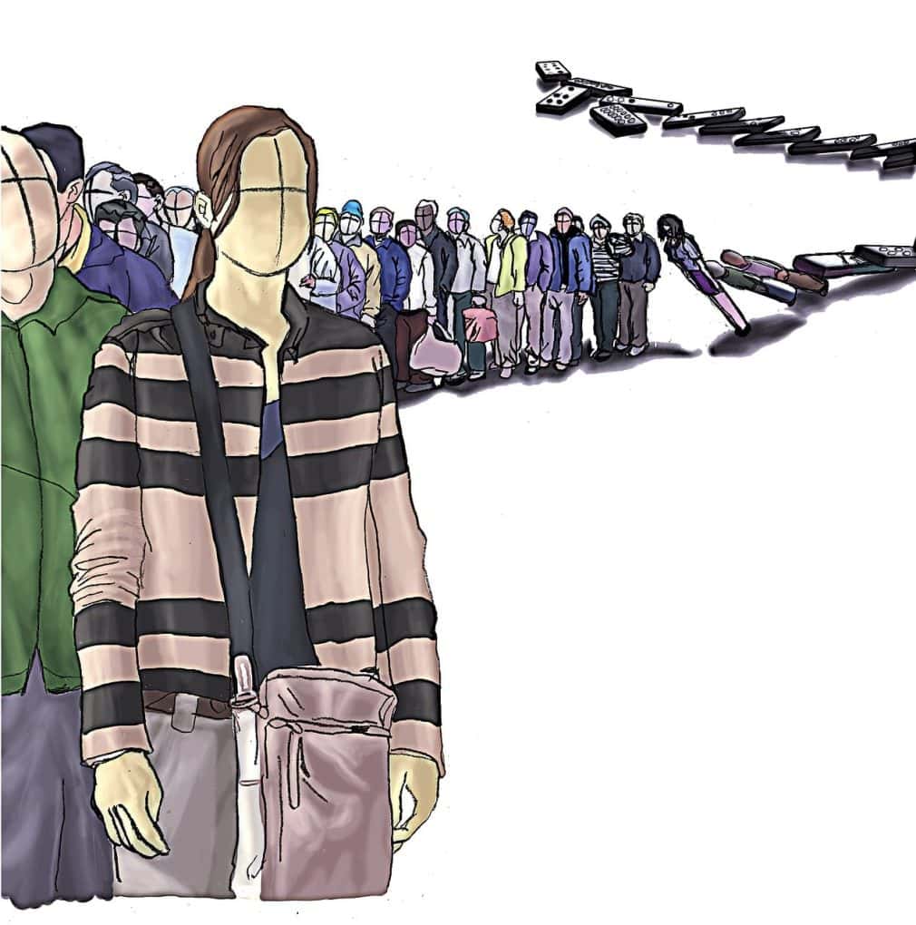 queue, waiting, wait, group, line, people, standing, row, order, domino, domino effect, falling, reaction, chain reaction, crowd, formation, economic, redundancy, drawing, queue, queue, queue, queue, queue, domino, domino effect