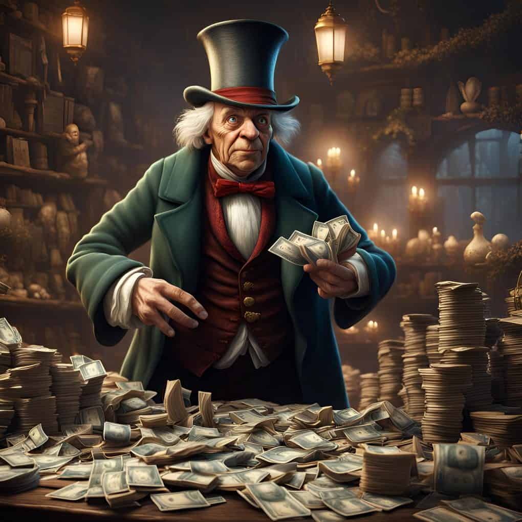 ai generated, scrooge, money, miser, dickens, victorian, skinflint, pennies, coins, scrooge, scrooge, scrooge, scrooge, scrooge, money